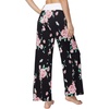 image:imageWiWi Pajama Pants for Women Bamboo Viscose Super Soft Bottoms Plus Size Cooling Wide Leg Casual Lounge Yoga Sweatpants S4XAblackFloral