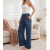 image:imageWiWi Pajama Pants for Women Bamboo Viscose Super Soft Bottoms Plus Size Cooling Wide Leg Casual Lounge Yoga Sweatpants S4XAblue Flowers