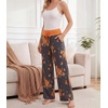 image:imageWiWi Pajama Pants for Women Bamboo Viscose Super Soft Bottoms Plus Size Cooling Wide Leg Casual Lounge Yoga Sweatpants S4XAgreyFloral