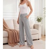 image:imageWiWi Pajama Pants for Women Bamboo Viscose Super Soft Bottoms Plus Size Cooling Wide Leg Casual Lounge Yoga Sweatpants S4XAheather Grey