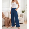 image:imageWiWi Pajama Pants for Women Bamboo Viscose Super Soft Bottoms Plus Size Cooling Wide Leg Casual Lounge Yoga Sweatpants S4XAink Blue