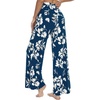 image:imageWiWi Pajama Pants for Women Bamboo Viscose Super Soft Bottoms Plus Size Cooling Wide Leg Casual Lounge Yoga Sweatpants S4XAink Blue Floral