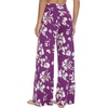 image:imageWiWi Pajama Pants for Women Bamboo Viscose Super Soft Bottoms Plus Size Cooling Wide Leg Casual Lounge Yoga Sweatpants S4XAlight Purple Floral