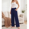 image:imageWiWi Pajama Pants for Women Bamboo Viscose Super Soft Bottoms Plus Size Cooling Wide Leg Casual Lounge Yoga Sweatpants S4XAnavy