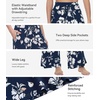 image:imageWiWi Pajama Pants for Women Bamboo Viscose Super Soft Bottoms Plus Size Cooling Wide Leg Casual Lounge Yoga Sweatpants S4XAnavy Floral