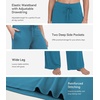 image:imageWiWi Pajama Pants for Women Bamboo Viscose Super Soft Bottoms Plus Size Cooling Wide Leg Casual Lounge Yoga Sweatpants S4XAteal Blue