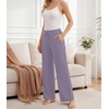 image:imageWiWi Pajama Pants for Women Bamboo Viscose Super Soft Bottoms Plus Size Cooling Wide Leg Casual Lounge Yoga Sweatpants S4XAviolet