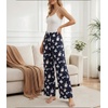 image:imageWiWi Pajama Pants for Women Bamboo Viscose Super Soft Bottoms Plus Size Cooling Wide Leg Casual Lounge Yoga Sweatpants S4XAwhite Ghost on Black