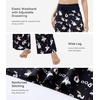 image:imageWiWi Pajama Pants for Women Bamboo Viscose Super Soft Bottoms Plus Size Cooling Wide Leg Casual Lounge Yoga Sweatpants S4XAwhite Ghost on Black