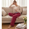 image:imageWiWi Pajama Pants for Women Bamboo Viscose Super Soft Bottoms Plus Size Cooling Wide Leg Casual Lounge Yoga Sweatpants S4XAwine RedLight Heather Grey