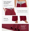 image:imageWiWi Pajama Pants for Women Bamboo Viscose Super Soft Bottoms Plus Size Cooling Wide Leg Casual Lounge Yoga Sweatpants S4XAwine RedLight Heather Grey