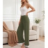 image:imageWiWi Pajama Pants for Women Bamboo Viscose Super Soft Bottoms Plus Size Cooling Wide Leg Casual Lounge Yoga Sweatpants S4XBarmy Green