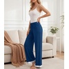 image:imageWiWi Pajama Pants for Women Bamboo Viscose Super Soft Bottoms Plus Size Cooling Wide Leg Casual Lounge Yoga Sweatpants S4XBink Blue