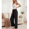 image:imageWiWi Pajama Pants for Women Bamboo Viscose Super Soft Bottoms Plus Size Cooling Wide Leg Casual Lounge Yoga Sweatpants S4XBsolid Black