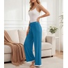 image:imageWiWi Pajama Pants for Women Bamboo Viscose Super Soft Bottoms Plus Size Cooling Wide Leg Casual Lounge Yoga Sweatpants S4XBteal Blue