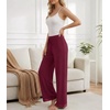image:imageWiWi Pajama Pants for Women Bamboo Viscose Super Soft Bottoms Plus Size Cooling Wide Leg Casual Lounge Yoga Sweatpants S4XBwine