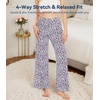 image:imageWiWi Pajama Pants for Women Bamboo Viscose Super Soft Bottoms Plus Size Cooling Wide Leg Casual Lounge Yoga Sweatpants S4XCpurple Leopard