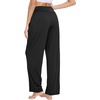 image:imageWiWi Pajama Pants for Women Bamboo Viscose Super Soft Bottoms Plus Size Cooling Wide Leg Casual Lounge Yoga Sweatpants S4XEblack