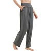 image:imageWiWi Pajama Pants for Women Bamboo Viscose Super Soft Bottoms Plus Size Cooling Wide Leg Casual Lounge Yoga Sweatpants S4XEdark Heather Grey