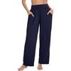 image:imageWiWi Pajama Pants for Women Bamboo Viscose Super Soft Bottoms Plus Size Cooling Wide Leg Casual Lounge Yoga Sweatpants S4XEnavy