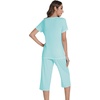 image:imageWiWi Pajamas for Women Cool Short Sleeve Top and Capri Pants Viscose from Bamboo Super Soft 2 Piece Pjs Sleepwear SXXLAaqua