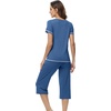 image:imageWiWi Pajamas for Women Cool Short Sleeve Top and Capri Pants Viscose from Bamboo Super Soft 2 Piece Pjs Sleepwear SXXLAprussian Blue