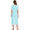 image:imageWiWi Pajamas for Women Cool Short Sleeve Top and Capri Pants Viscose from Bamboo Super Soft 2 Piece Pjs Sleepwear SXXLBaqua