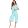 image:imageWiWi Pajamas for Women Cool Short Sleeve Top and Capri Pants Viscose from Bamboo Super Soft 2 Piece Pjs Sleepwear SXXLBaqua