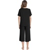 image:imageWiWi Pajamas for Women Cool Short Sleeve Top and Capri Pants Viscose from Bamboo Super Soft 2 Piece Pjs Sleepwear SXXLBblack