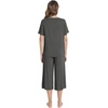 image:imageWiWi Pajamas for Women Cool Short Sleeve Top and Capri Pants Viscose from Bamboo Super Soft 2 Piece Pjs Sleepwear SXXLBiron Grey