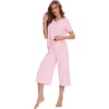 image:imageWiWi Pajamas for Women Cool Short Sleeve Top and Capri Pants Viscose from Bamboo Super Soft 2 Piece Pjs Sleepwear SXXLBpink