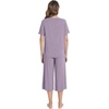 image:imageWiWi Pajamas for Women Cool Short Sleeve Top and Capri Pants Viscose from Bamboo Super Soft 2 Piece Pjs Sleepwear SXXLBviolet