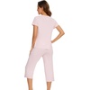 image:imageWiWi Pajamas for Women Cool Short Sleeve Top and Capri Pants Viscose from Bamboo Super Soft 2 Piece Pjs Sleepwear SXXLCpink