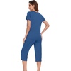 image:imageWiWi Pajamas for Women Cool Short Sleeve Top and Capri Pants Viscose from Bamboo Super Soft 2 Piece Pjs Sleepwear SXXLCprussian Blue