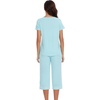 image:imageWiWi Pajamas for Women Cool Short Sleeve Top and Capri Pants Viscose from Bamboo Super Soft 2 Piece Pjs Sleepwear SXXLDaqua