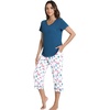 image:imageWiWi Pajamas for Women Cool Short Sleeve Top and Capri Pants Viscose from Bamboo Super Soft 2 Piece Pjs Sleepwear SXXLDdark Pink Dots