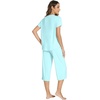 image:imageWiWi Pajamas for Women Cool Short Sleeve Top and Capri Pants Viscose from Bamboo Super Soft 2 Piece Pjs Sleepwear SXXLEaqua