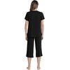 image:imageWiWi Pajamas for Women Cool Short Sleeve Top and Capri Pants Viscose from Bamboo Super Soft 2 Piece Pjs Sleepwear SXXLEblack
