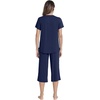 image:imageWiWi Pajamas for Women Cool Short Sleeve Top and Capri Pants Viscose from Bamboo Super Soft 2 Piece Pjs Sleepwear SXXLEnavy