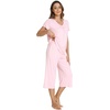 image:imageWiWi Pajamas for Women Cool Short Sleeve Top and Capri Pants Viscose from Bamboo Super Soft 2 Piece Pjs Sleepwear SXXLEpink
