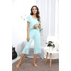 image:imageWiWi Pajamas for Women Super Soft Pajama Sets Cooling Short Sleeve Top Capri Pants Viscose from Bamboo Sleepwear Pjs S4XAaqua