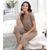 image:imageWiWi Pajamas for Women Super Soft Pajama Sets Cooling Short Sleeve Top Capri Pants Viscose from Bamboo Sleepwear Pjs S4XAcamel