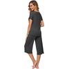 image:imageWiWi Pajamas for Women Super Soft Pajama Sets Cooling Short Sleeve Top Capri Pants Viscose from Bamboo Sleepwear Pjs S4XAcharcoal Heather