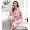 image:imageWiWi Pajamas for Women Super Soft Pajama Sets Cooling Short Sleeve Top Capri Pants Viscose from Bamboo Sleepwear Pjs S4XAcoffee Cup