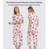 image:imageWiWi Pajamas for Women Super Soft Pajama Sets Cooling Short Sleeve Top Capri Pants Viscose from Bamboo Sleepwear Pjs S4XAcoffee Cup