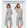image:imageWiWi Pajamas for Women Super Soft Pajama Sets Cooling Short Sleeve Top Capri Pants Viscose from Bamboo Sleepwear Pjs S4XAheather Grey