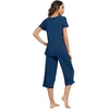 image:imageWiWi Pajamas for Women Super Soft Pajama Sets Cooling Short Sleeve Top Capri Pants Viscose from Bamboo Sleepwear Pjs S4XAink Blue