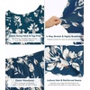 image:imageWiWi Pajamas for Women Super Soft Pajama Sets Cooling Short Sleeve Top Capri Pants Viscose from Bamboo Sleepwear Pjs S4XAink Blue Floral