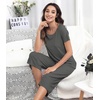 image:imageWiWi Pajamas for Women Super Soft Pajama Sets Cooling Short Sleeve Top Capri Pants Viscose from Bamboo Sleepwear Pjs S4XAiron Grey