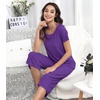 image:imageWiWi Pajamas for Women Super Soft Pajama Sets Cooling Short Sleeve Top Capri Pants Viscose from Bamboo Sleepwear Pjs S4XAlilac